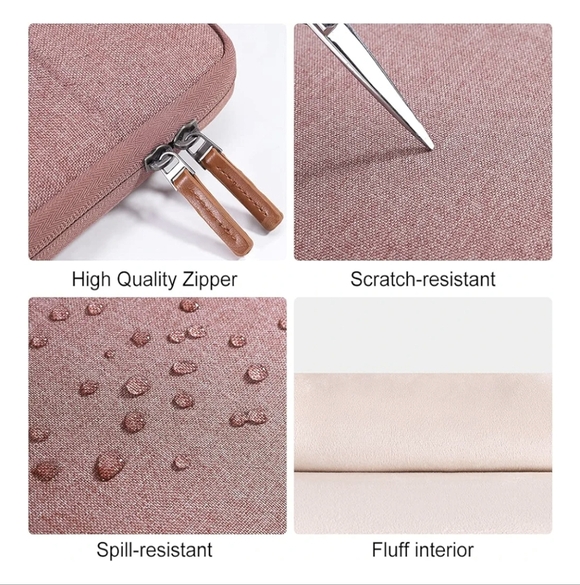 DOMISO  Laptop Sleeve Portable Carrying Case Comfort Handbag Pink 16" - Picture 14 of 14